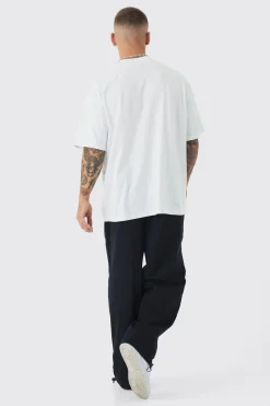 Oversized Extended Neck Heavy Line Drawing Print T-Shirt | UK^boohooMAN Hot