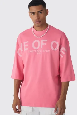 Oversized Extended Neck Interlock Graphic T-shirt | UK^boohooMAN Clearance