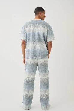 Oversized Extended Neck Jacquard T-shirt | UK^boohooMAN New