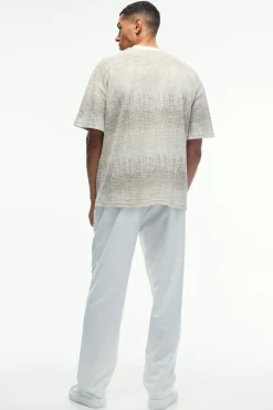 Oversized Extended Neck Jacquard T-shirt | UK^boohooMAN Best