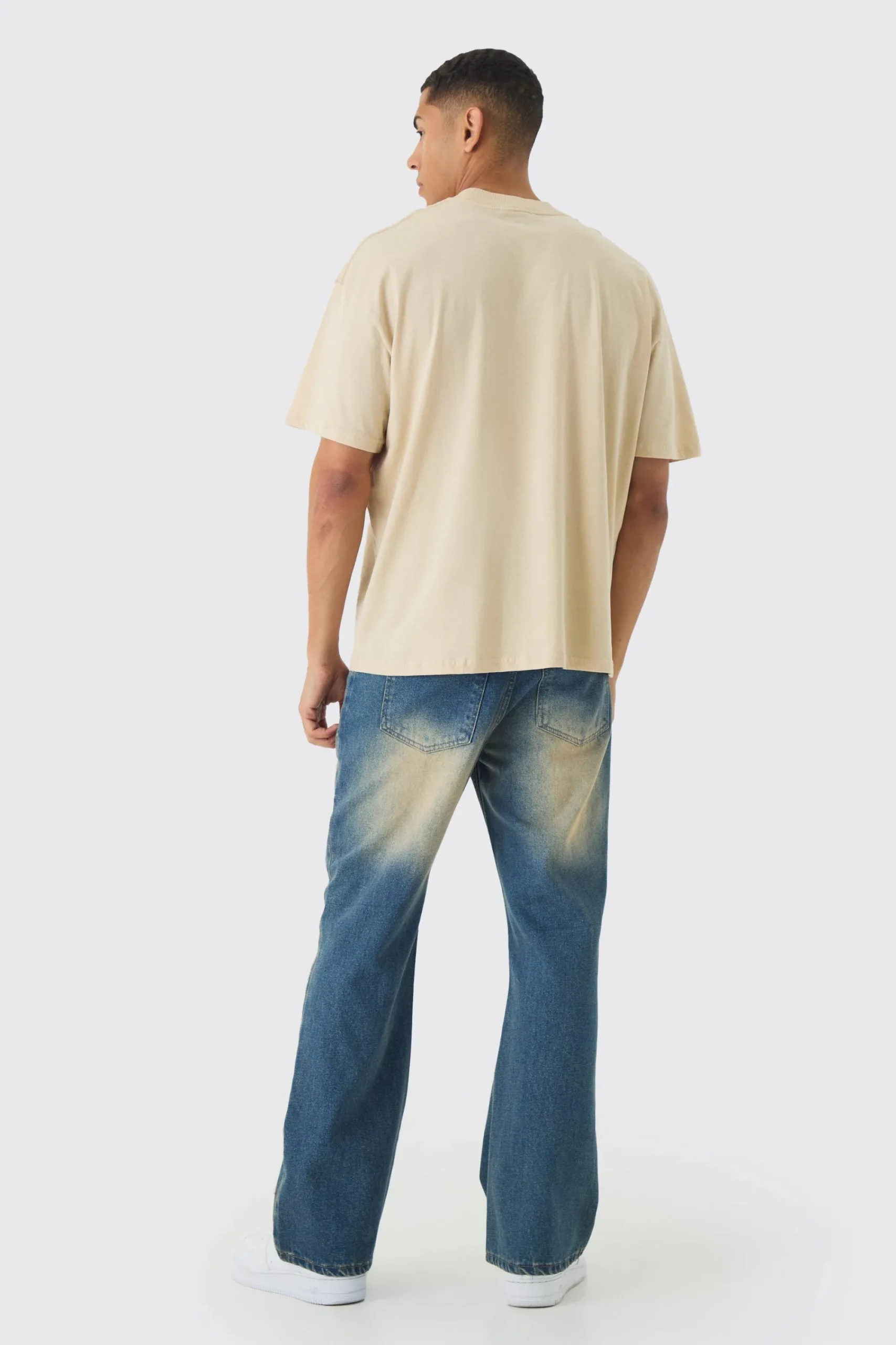 Oversized Extended Neck Keep It Real Print T-Shirt | UK^boohooMAN Clearance