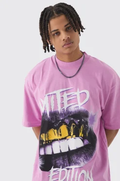 Oversized Extended Neck Limited Edition Graphic T-shirt | UK^boohooMAN Sale