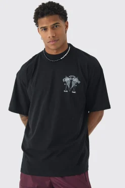 Oversized Extended Neck Limited Edition Back Print T-Shirt | UK^boohooMAN Hot