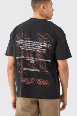 Oversized Extended Neck M Graphic T-shirt | UK^boohooMAN Discount