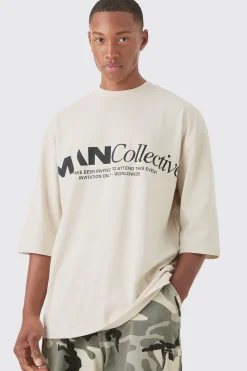 Oversized Extended Neck Man Collective T-shirt | UK^boohooMAN Sale