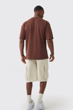 Oversized Extended Neck Malibu Print Wash T-shirt | UK^boohooMAN Online