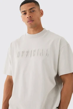 boohooMAN Oversized Extended Neck Official Embossed T-shirt & Short Set | UK| Sets & Co-Ords|Tracksuits