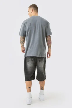 Oversized Extended Neck OFCL Skull Wash T-shirt | UK^boohooMAN Discount