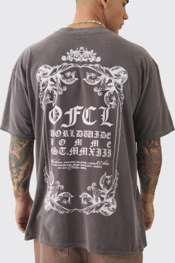 Oversized Extended Neck Overdye T-shirt | UK^boohooMAN Best