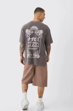 Oversized Extended Neck Overdye T-shirt | UK^boohooMAN Best