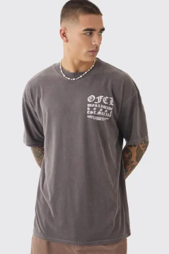 Oversized Extended Neck Overdye T-shirt | UK^boohooMAN Best