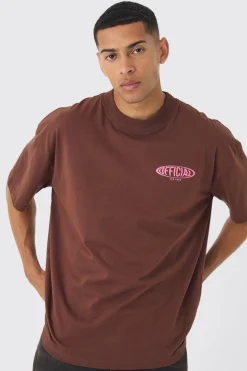 Oversized Extended Neck Official Back Print T-Shirt | UK^boohooMAN Outlet