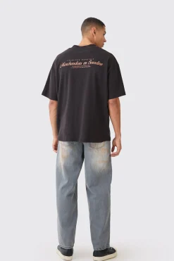 Oversized Extended Neck Printed T-shirt | UK^boohooMAN Online