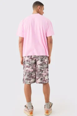 Oversized Extended Neck Puff Print Disco Ball Wash T-shirt | UK^boohooMAN Outlet