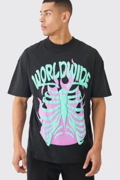 Oversized Extended Neck Rib Cage Puff Print T-shirt | UK^boohooMAN Best