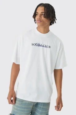 Oversized Extended Neck Reconnect Back Print T-Shirt | UK^boohooMAN Hot