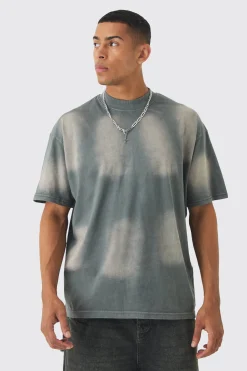 Oversized Extended Neck Sun Bleach T-shirt | UK^boohooMAN Sale