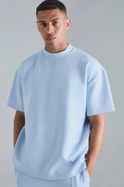 Oversized Extended Neck Scuba T-shirt | UK^boohooMAN Discount