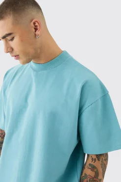 Oversized Extended Neck Super Heavyweight T-shirt | UK^boohooMAN Hot