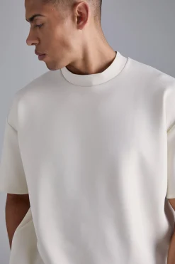 Oversized Extended Neck Scuba T-shirt | UK^boohooMAN Sale