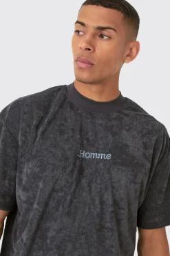 Oversized Extended Neck Towelling Homme T-shirt | UK^boohooMAN Best