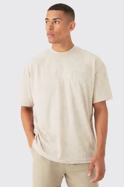 Oversized Extended Neck Towelling Homme T-shirt | UK^boohooMAN New