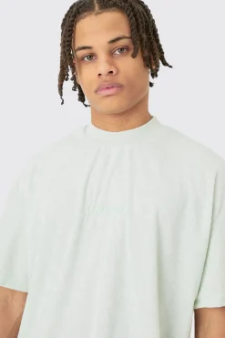 Oversized Extended Neck Towelling Homme T-shirt | UK^boohooMAN Online