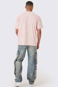 Oversized Extended Neck Towelling T-shirt | UK^boohooMAN New