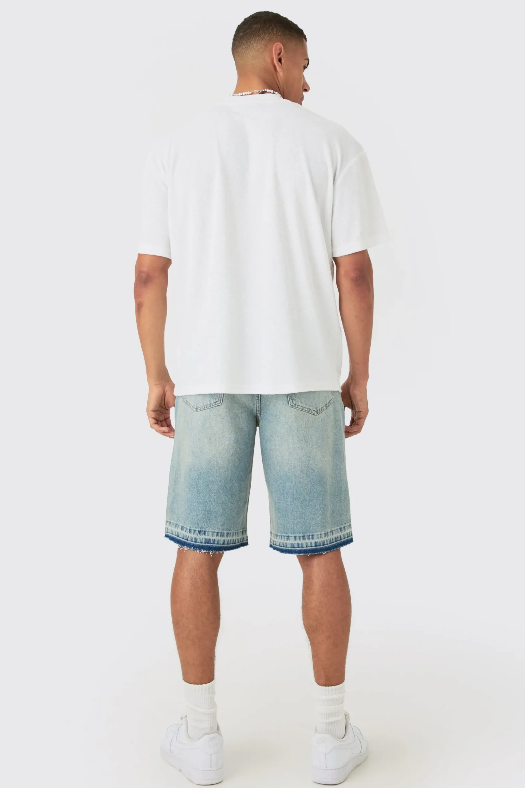 Oversized Extended Neck Towelling T-shirt | UK^boohooMAN Hot