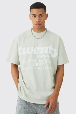 Oversized Extended Neck Twenty Graphic T-shirt | UK^boohooMAN Hot