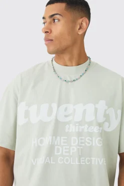 Oversized Extended Neck Twenty Graphic T-shirt | UK^boohooMAN Hot