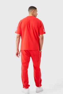 boohooMAN Oversized Extended Neck Universal Graphic T-shirt And Jogger | UK| Sets & Co-Ords