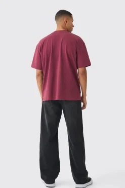 Oversized Extended Neck Varsity Embossed T-Shirt | UK^boohooMAN Best