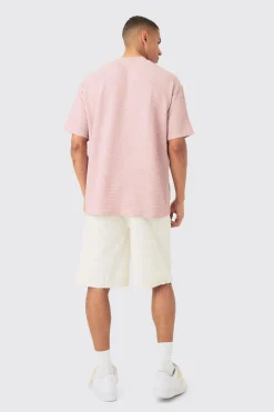 Oversized Extended Neck Waffle T-shirt | UK^boohooMAN Hot