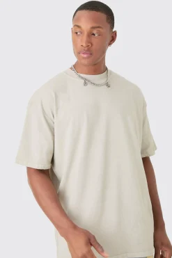 Oversized Extended Neck Wash Renaissance Back Print T-shirt | UK^boohooMAN Online