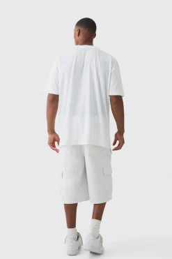 Oversized Extended Neck Worldwide Distressed T-shirt | UK^boohooMAN Discount