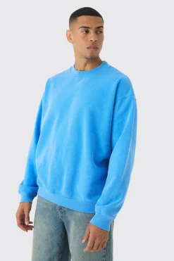 boohooMAN Oversized Extended Neck Washed Sweatshirt | UK| Hoodies & Sweatshirts