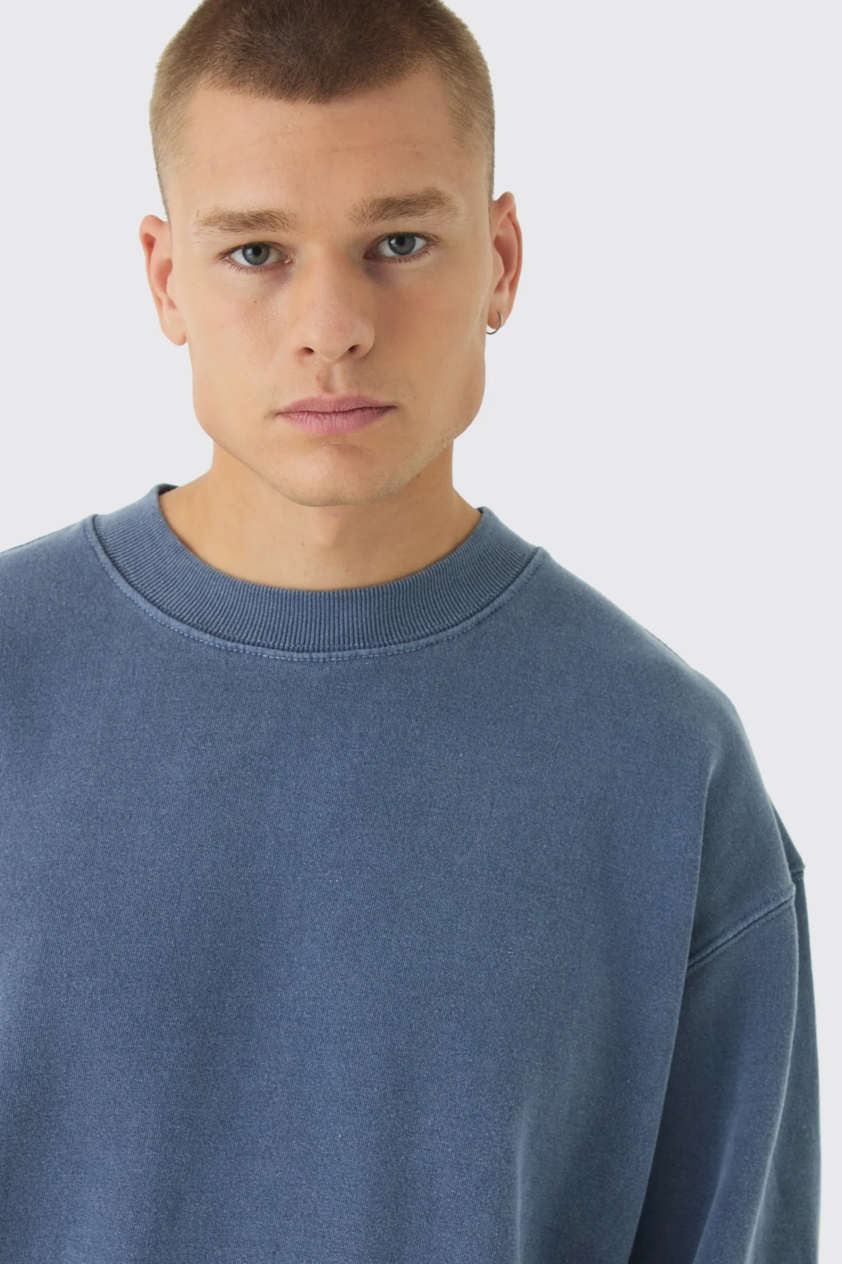 boohooMAN Oversized Extended Neck Washed Sweatshirt | UK| Hoodies & Sweatshirts
