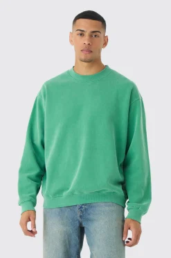 boohooMAN Oversized Extended Neck Washed Sweatshirt | UK| Hoodies & Sweatshirts