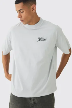 Oversized Extended Neck Washed Dove Back Print T-Shirt | UK^boohooMAN Hot