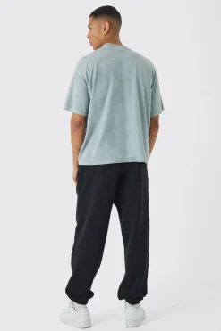Oversized Extended Neck Washed T-shirt | UK^boohooMAN Sale