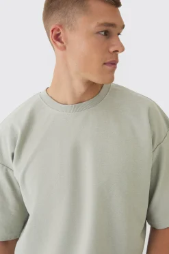 Oversized Extra Boxy Half Sleeve Reverse Loopback T-shirt | UK^boohooMAN Online