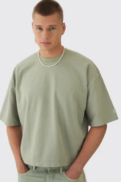 Oversized Extra Boxy Half Sleeve Reverse Loopback T-shirt | UK^boohooMAN