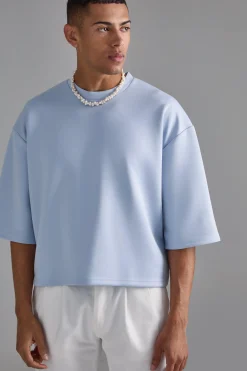 Oversized Extra Boxy Half Sleeve Scuba T-shirt | UK^boohooMAN Discount
