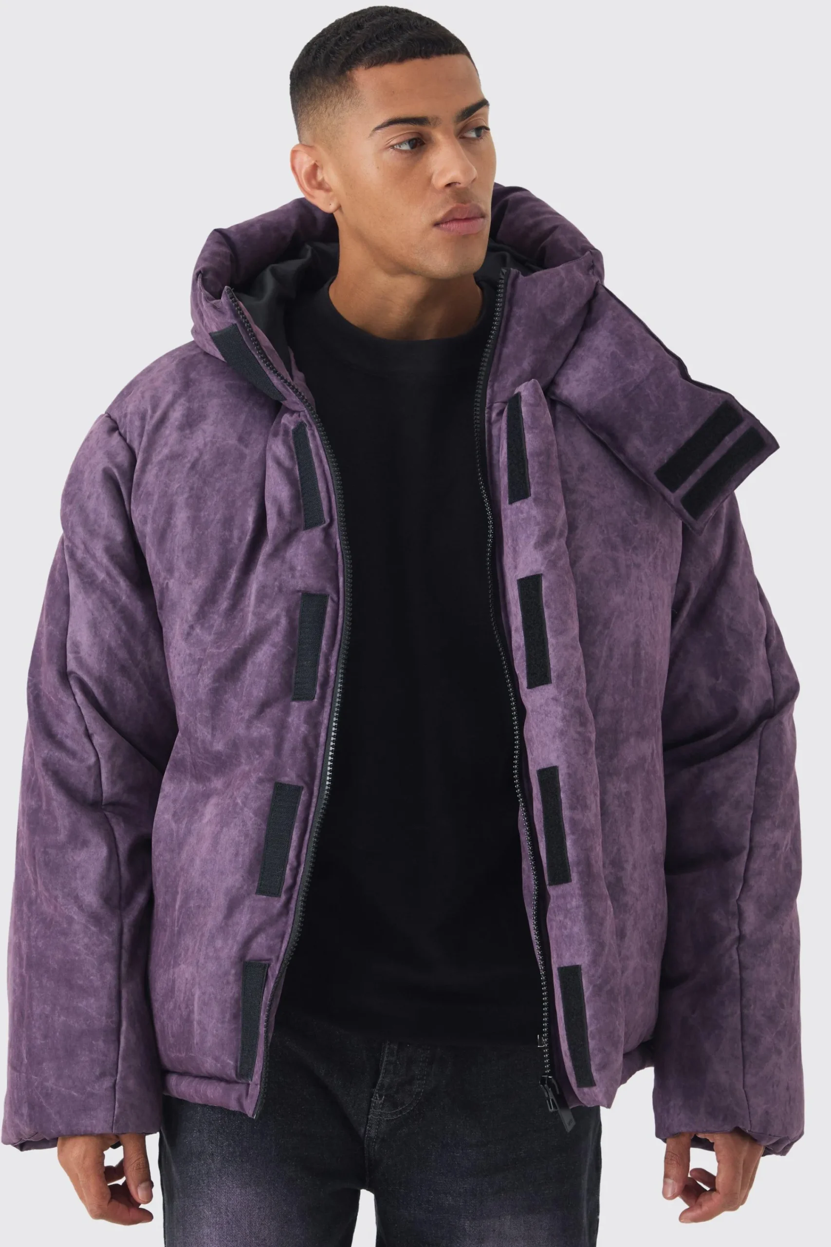 boohooMAN Oversized Extreme Padded Washed Hooded Puffer Coat In | UK| Coats & Jackets
