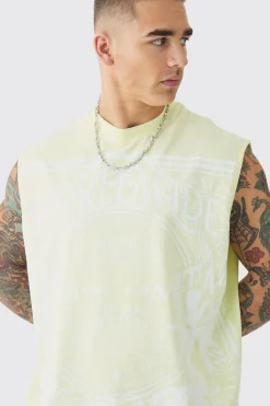 Oversized Faded Large Graphic Tank | UK^boohooMAN Outlet