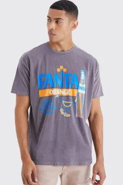 Oversized Fanta Orange Wash License T-shirt | UK^boohooMAN New