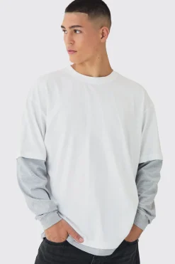 Oversized Faux Layer T-Shirt | UK^boohooMAN Outlet
