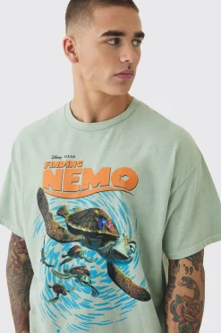 Oversized Finding Nemo Wash License Print T-shirt | UK^boohooMAN Clearance