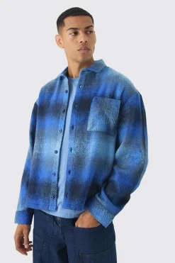 boohooMAN Oversized Fit Brushed Check Overshirt | UK| Shirts